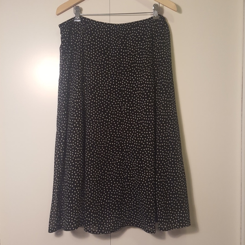 B/W Polka Dot Print Skirt, Sz 12, Liz Claiborne